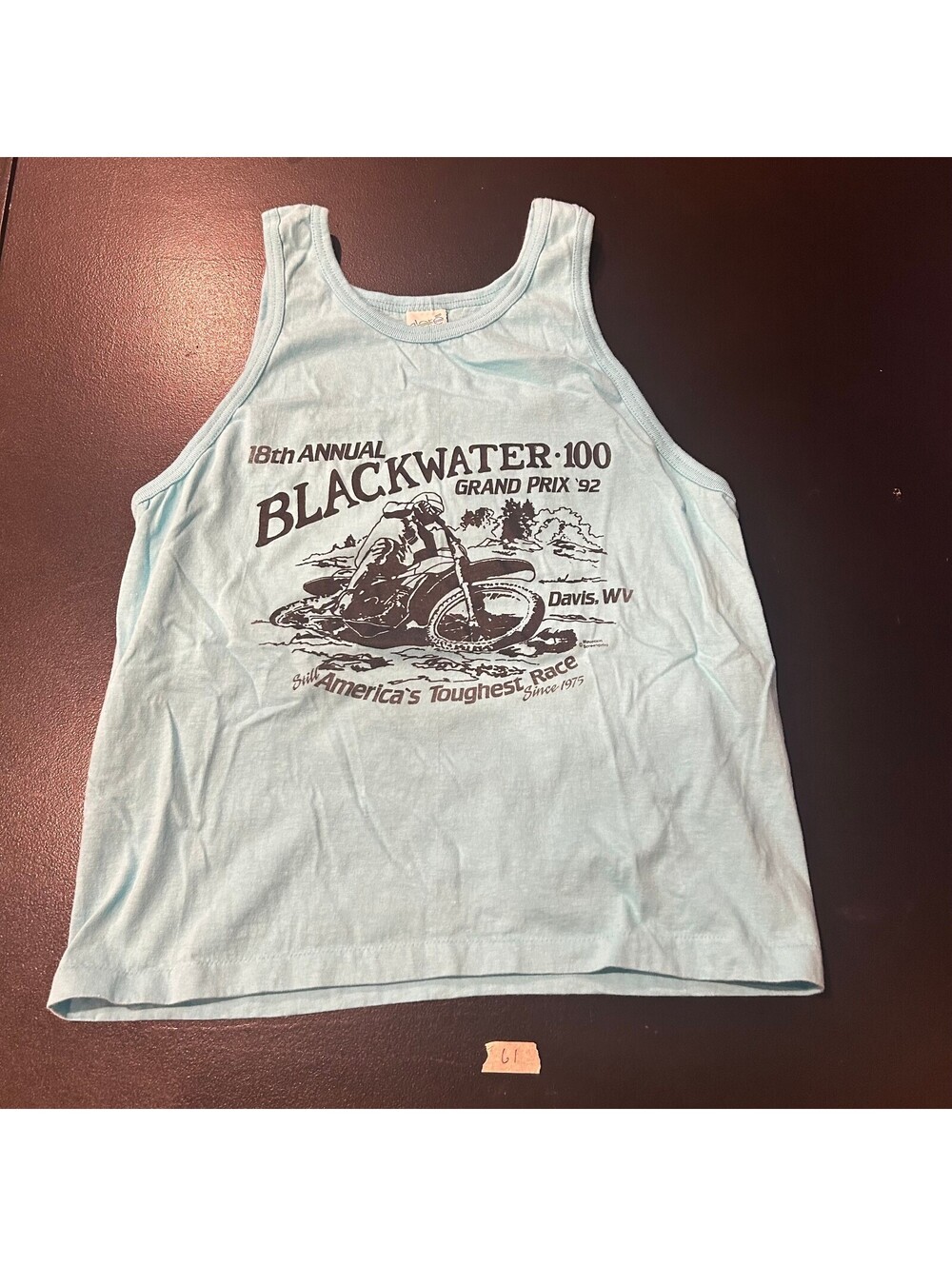 Vintage 18th Annual Blackwater 100 Grand Prix '92 Light Blue Tank Top Size L